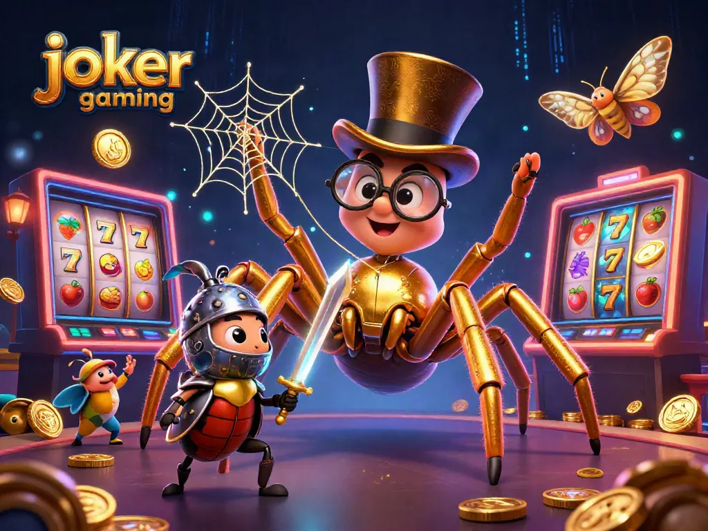 เล่น joker gaming ในบรรยากาศคาสิโนที่น่าตื่นเต้นพร้อมธีมแมงมุมทอง