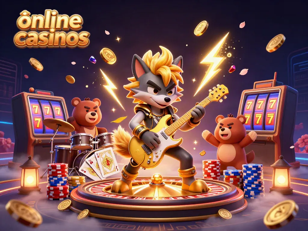 Experience the excitement of online casinos with vibrant characters and dynamic visuals.