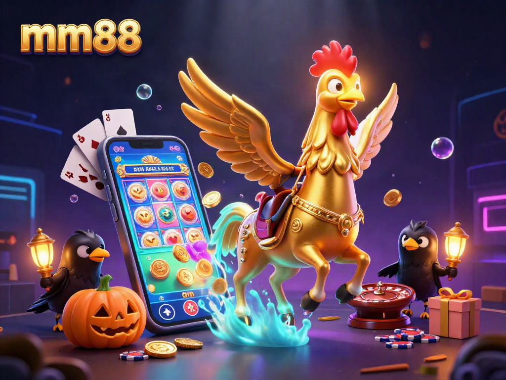 Experience thrilling gameplay with mm88's vibrant casino scene featuring animated characters and dynamic elements.