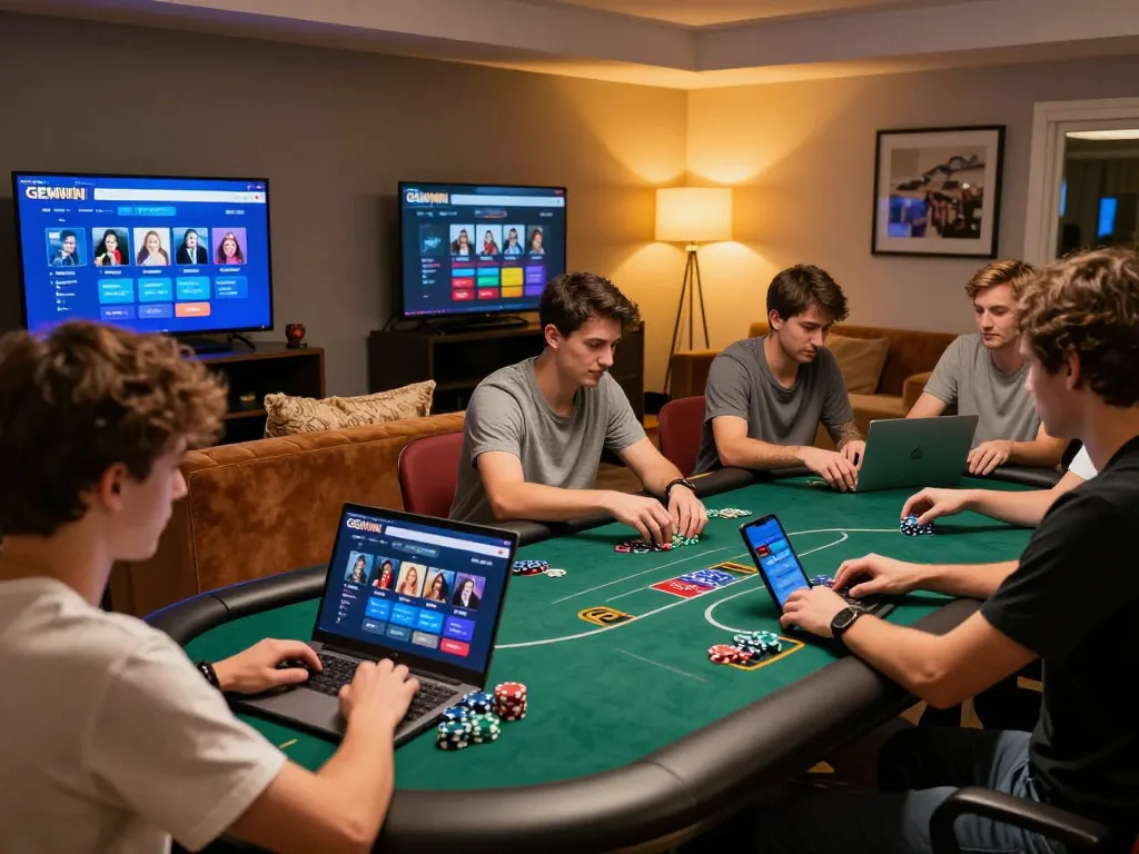 Engaging players at home using GEMWIN for online casino gaming, showcasing strategic gameplay.