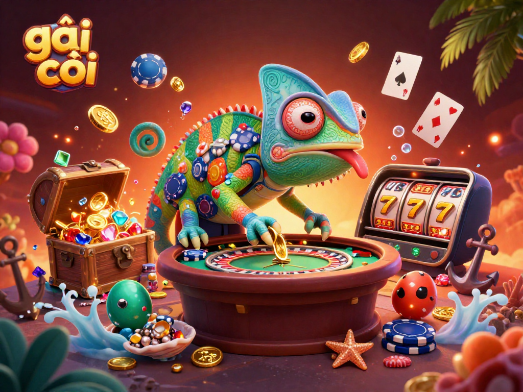 Experience exciting gameplay with gái gọi amidst vibrant casino elements including slot reels and gold coins.