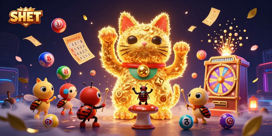 Win big with SH BET in this vibrant 3D casino scene featuring lucky symbols, fireworks, and exciting gaming elements.