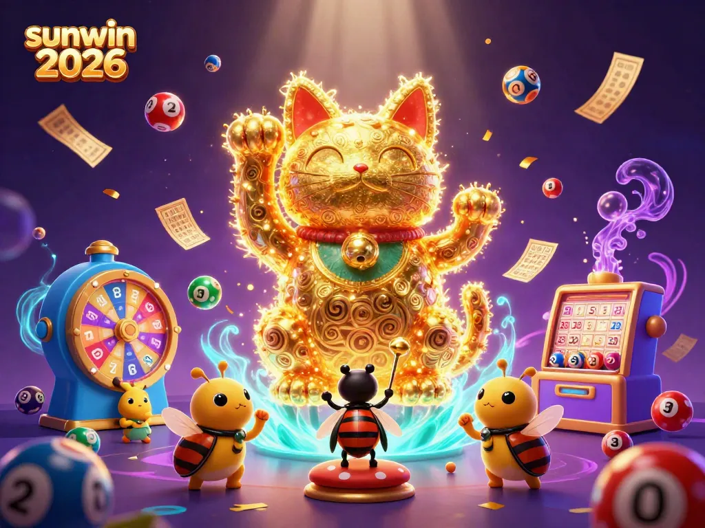 Experience thrilling wins at sunwin 2026 with golden fireflies and dynamic casino symbols.