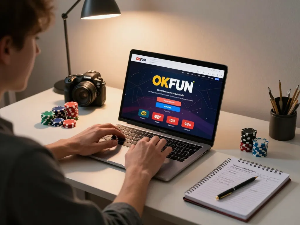 Engaging player explores strategies on OKFUN gaming platform interface