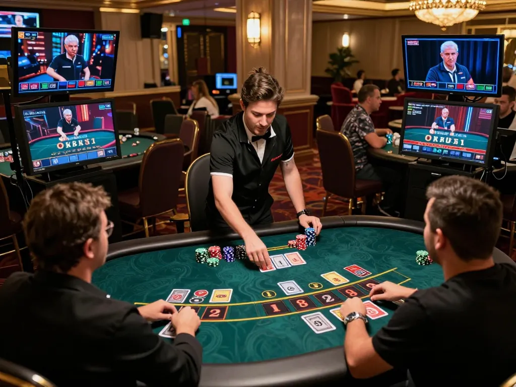 Engaging live dealer game moment at OKFUN with players actively participating and placing bets