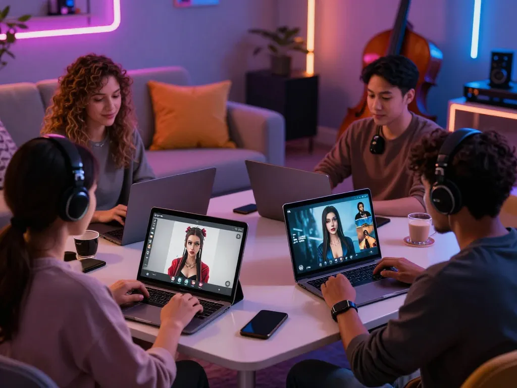 Dynamic NSFW chat scene featuring users engaged in intimate AI conversations.