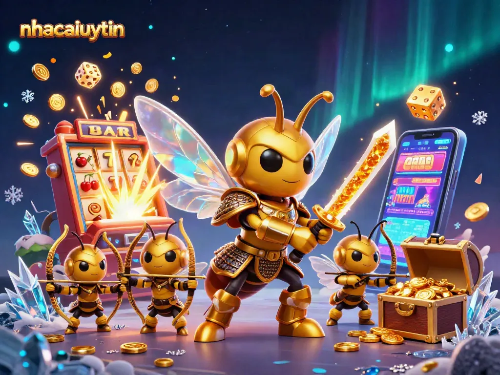 Engage in thrilling gameplay with nhacaiuytin’s vibrant 3D casino illustration highlighting jackpots and casino excitement.