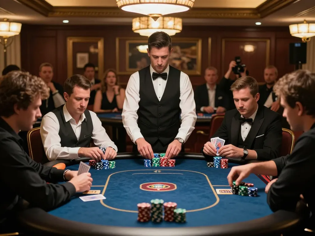 High-stakes poker action at 88aa club, with players focused on game strategy and colorful chips.