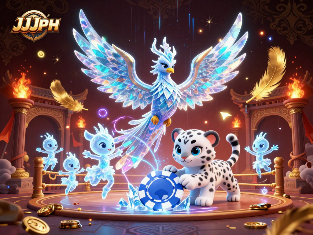 Makita ang JJJPH na naglalaro ng poker sa isang magical na mundo ng yelo at liwanag.