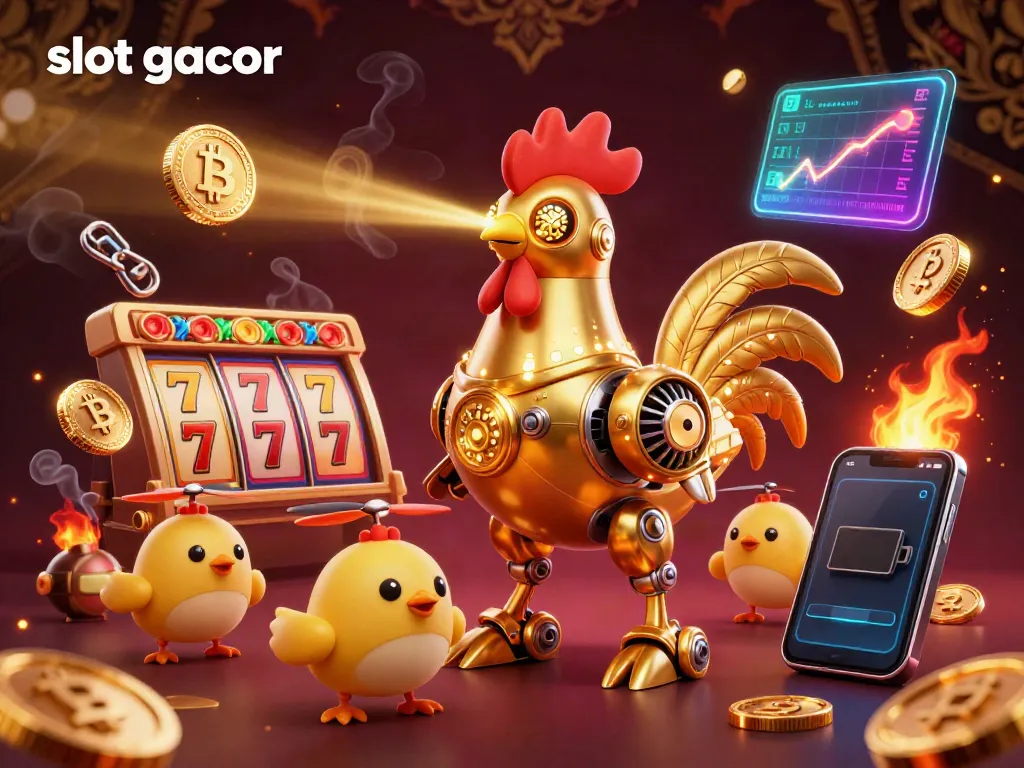 Experience excitement with the engaging slot gacor robot showdown surrounded by vibrant jackpot elements.
