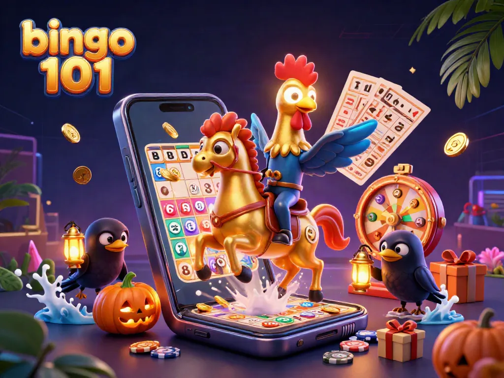 Experience thrilling gameplay on bingo 101, featuring a vibrant bingo scene with dynamic game elements.
