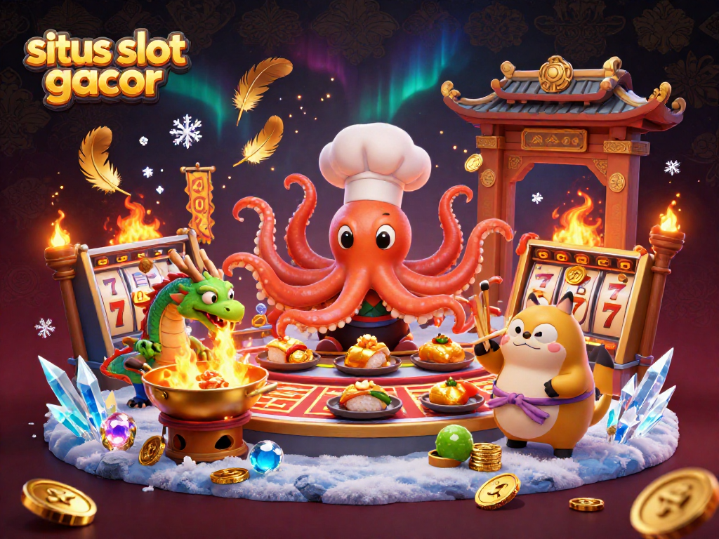 Simplifying your luck at situs slot gacor with a vibrant 3D casino illustration showcasing fortune and excitement.