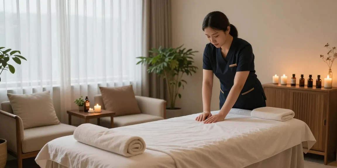 Experience 강남출장마사지 in a serene spa environment with soothing decor and calming atmosphere