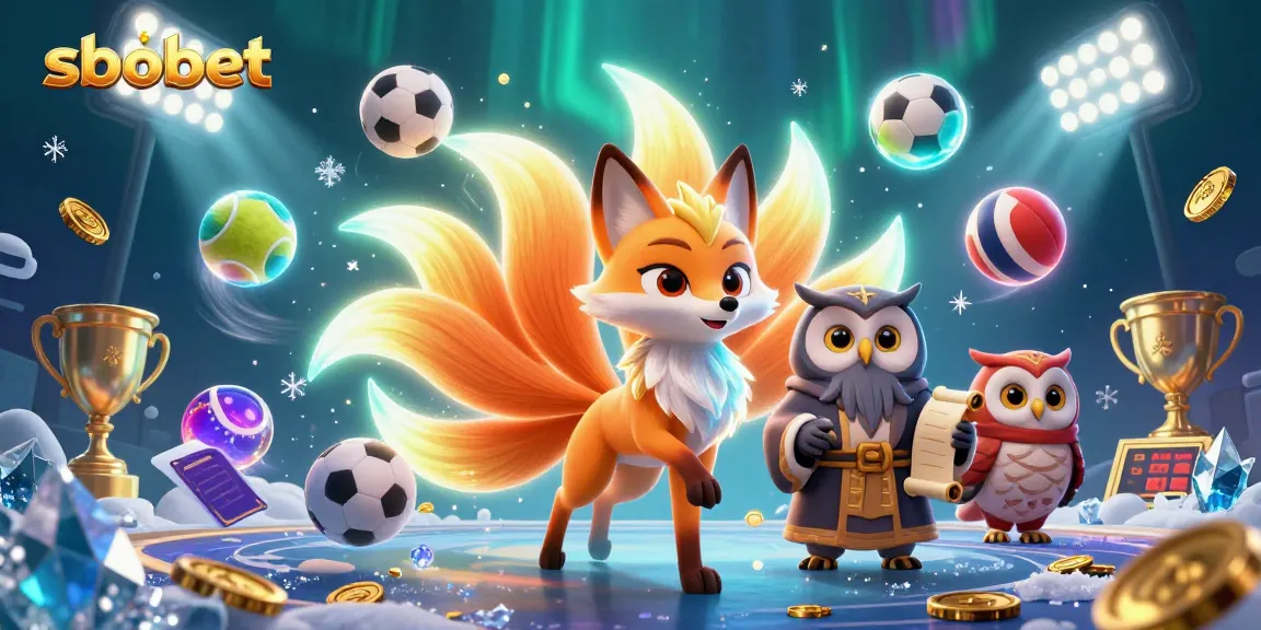 Sbobet players enjoying a vibrant 3D spirit realm filled with colorful orbs and dynamic sports elements