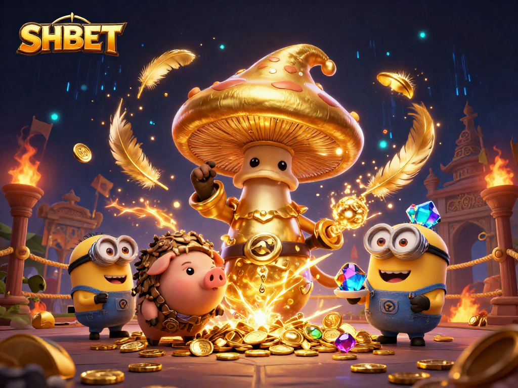 Experience thrilling gameplay with SHBET's magical world of gold and treasure in a captivating scene.