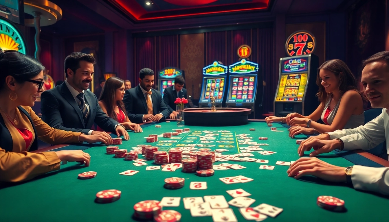 Experience thrilling gameplay at asupanjitu with vibrant casino elements like poker chips and roulette wheels.