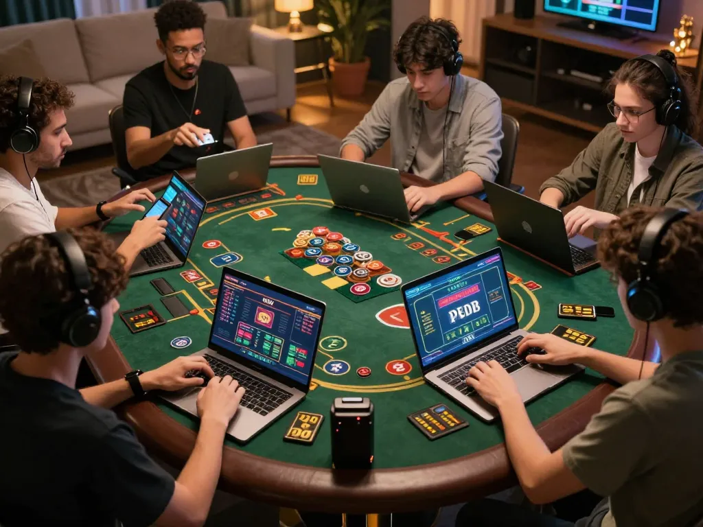 Players engaging with NK88 online casino games, showcasing strategic gameplay and interactive interfaces.