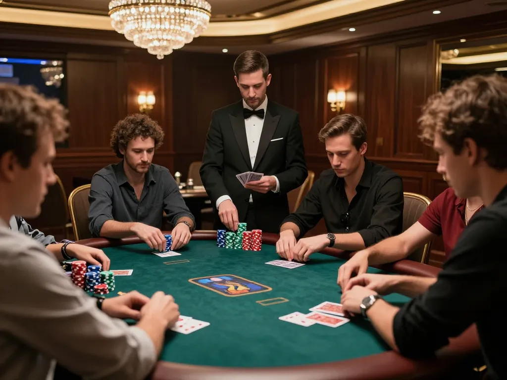 Watch intense gameplay at 88bet.zone poker table in a luxurious casino atmosphere.