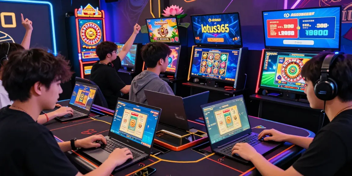 Players excitedly engaging with the lotus365 gaming platform in a vibrant online environment.