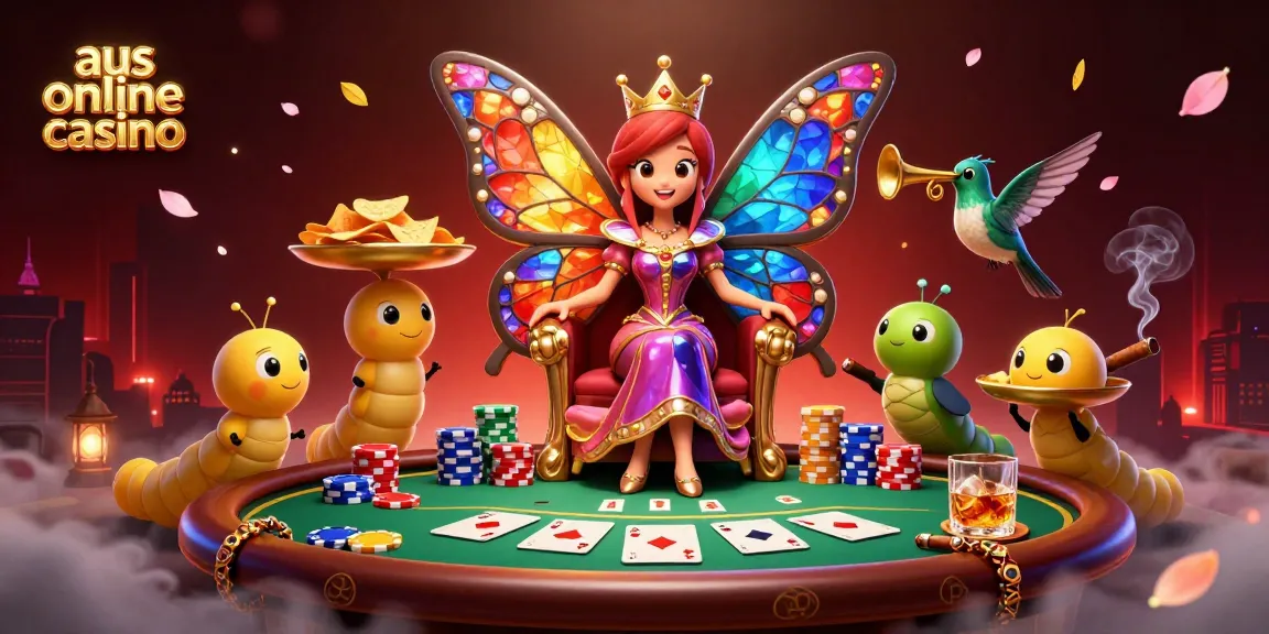 Win at aus online casino with the queen of poker in a vibrant casino scene