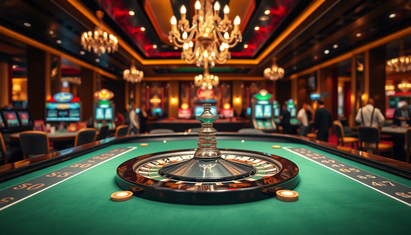 Engaging professionals playing a Casino game at a luxurious roulette table.