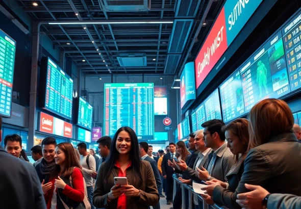 Engaging online Betting experience with enthusiastic bettors in a modern sportsbook.