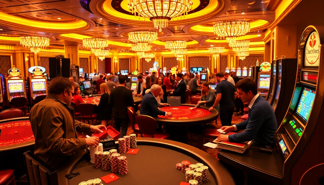 Experience the excitement of "the hidden wiki org" at a thriving casino, where players engage at tables and slot machines.