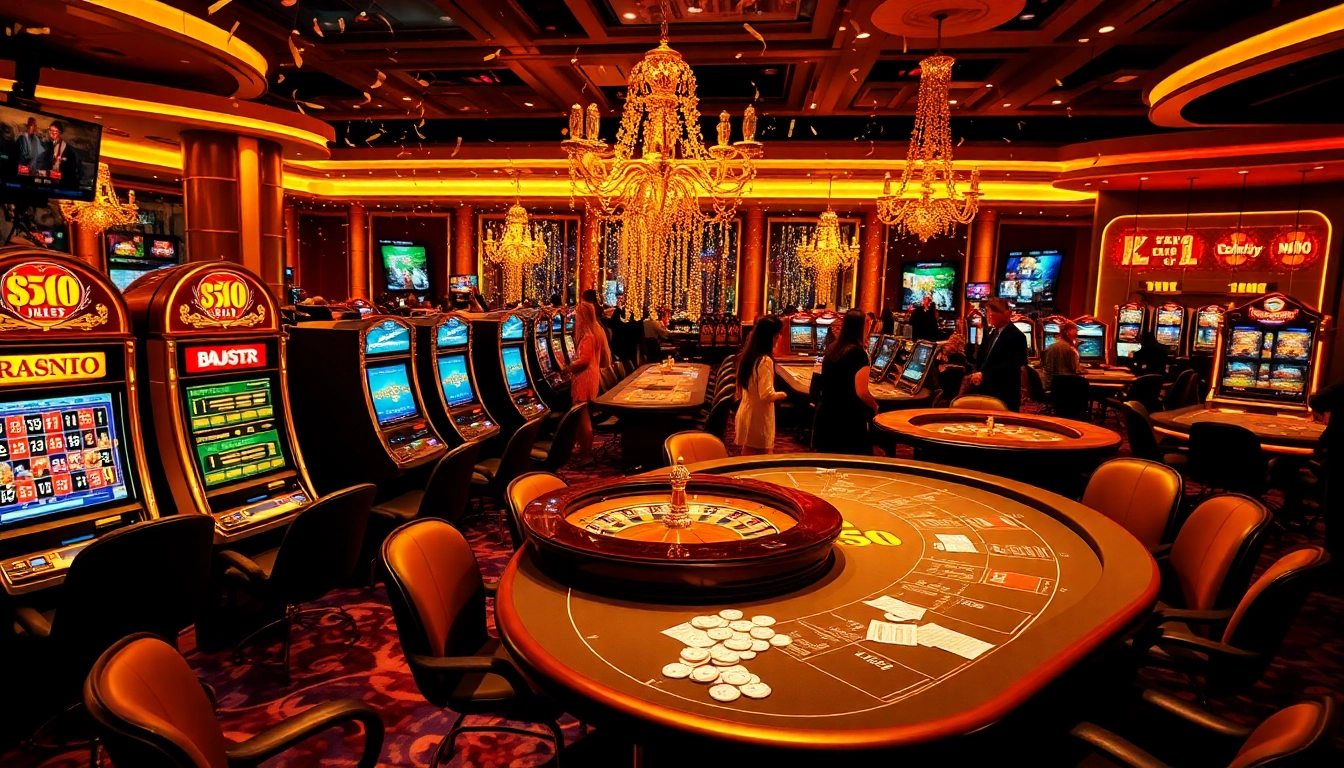 Experience the excitement of bro138 with festive casino games and vibrant decorations.