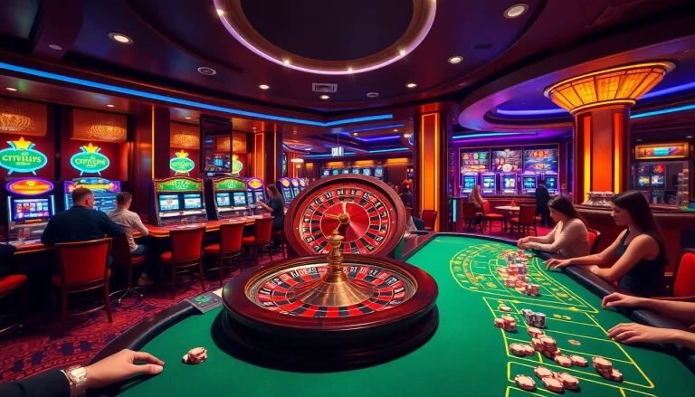 The lavish casino scene at https://123b.ing/ features roulette, blackjack, and vibrant slot machines.