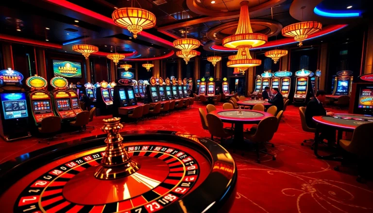 33win players engaging in dynamic gameplay at an elegant virtual casino with roulette and poker tables.