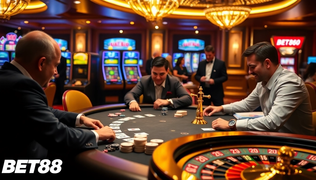 Experience high-stakes gaming at BET88's luxurious casino tables with thrilling action.