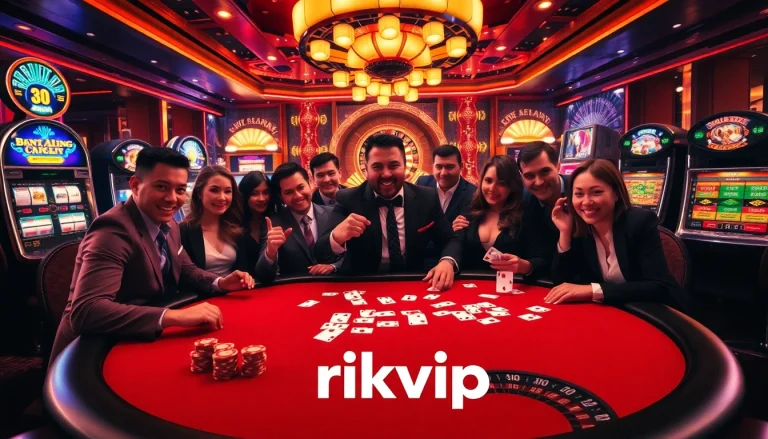 Experience thrilling gameplay at rikvip casino with vibrant poker tables and exciting slot machines.