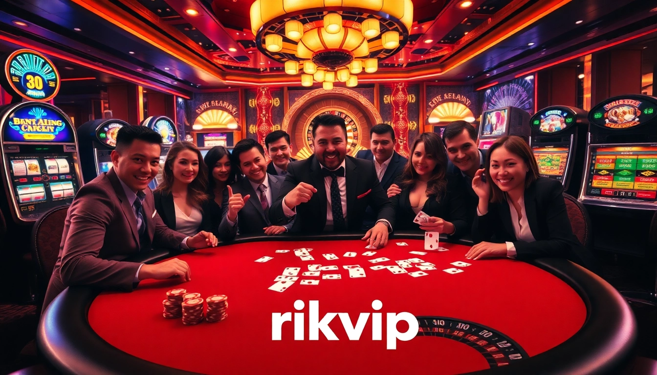 Experience thrilling gameplay at rikvip casino with vibrant poker tables and exciting slot machines.