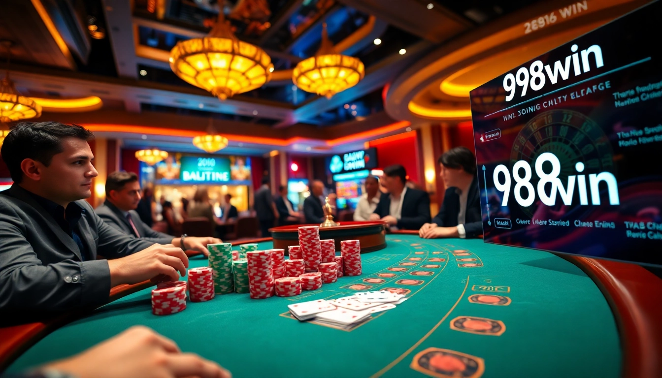Experience the excitement of gambling strategies at 98win with vibrant Blackjack and roulette action.