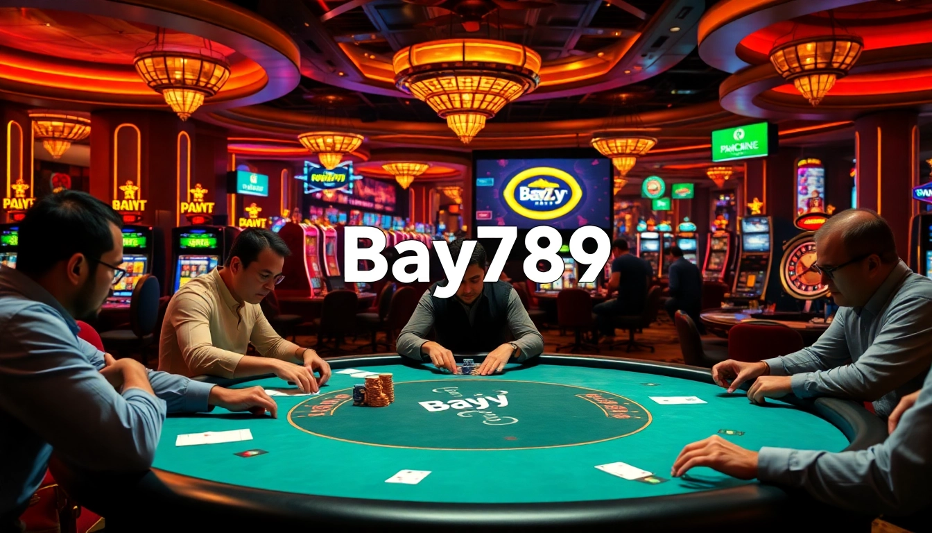Experience the excitement of Bay789 with thrilling poker games and vibrant casino elements.