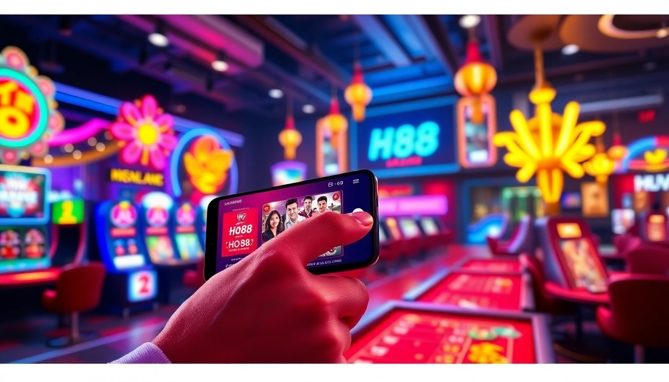 Exciting online gambling experience with Ho88 app interface on a mobile device.