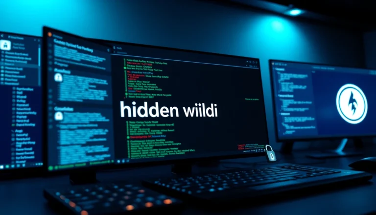 Explore the hidden wiki with a secure, mysterious dark web interface showcasing essential tools and resources.