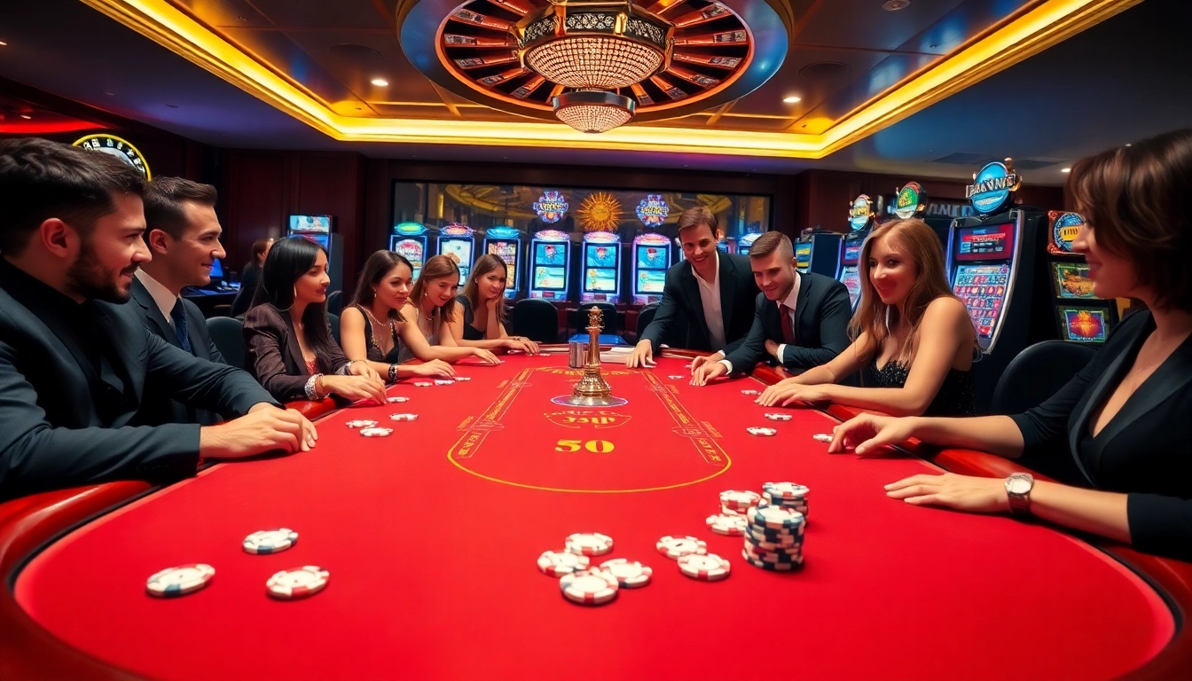 Experience the excitement of 68VIP with players engaged in high-stakes poker at a luxurious casino table.