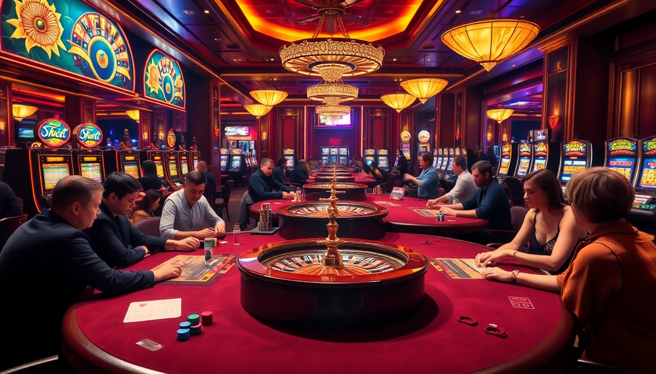Experience the excitement of B52club with vibrant poker tables and roulette wheels.