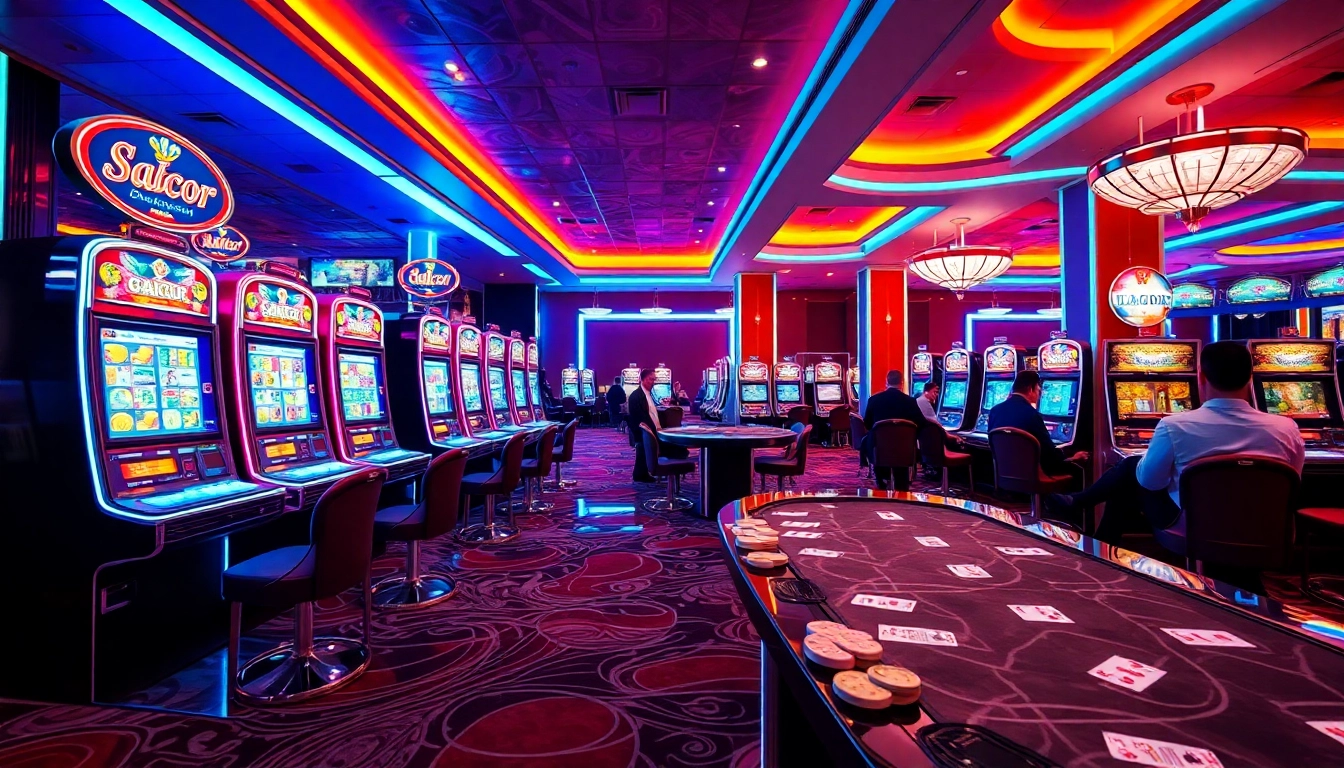 Engaging players in a thrilling environment with Slot Gacor machines lighting up the casino floor.