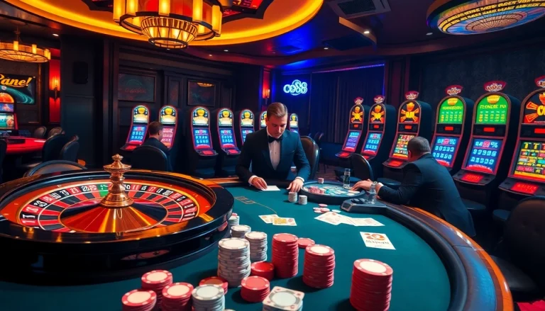 Co88 players strategize at a luxurious casino poker table, capturing the excitement of gambling.