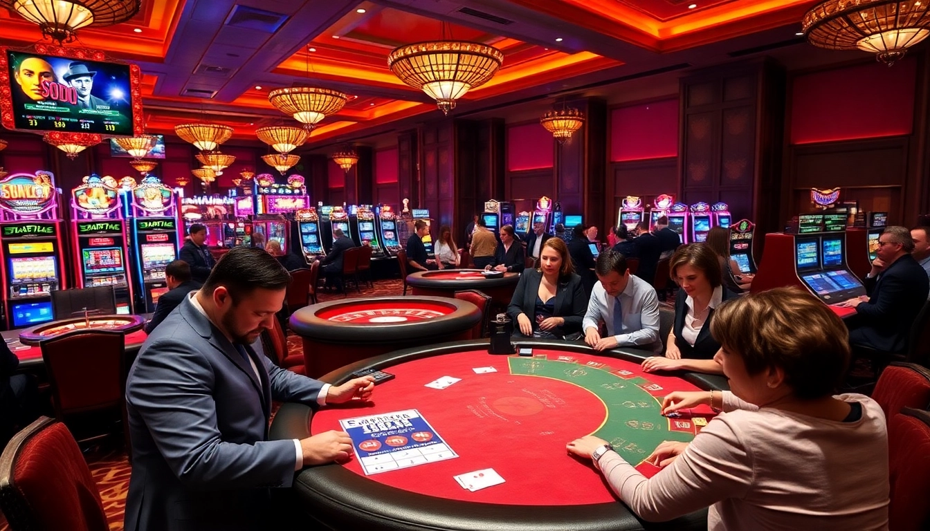 Experience thrilling gaming action at SODO Casino with luxurious tables and vibrant betting options.
