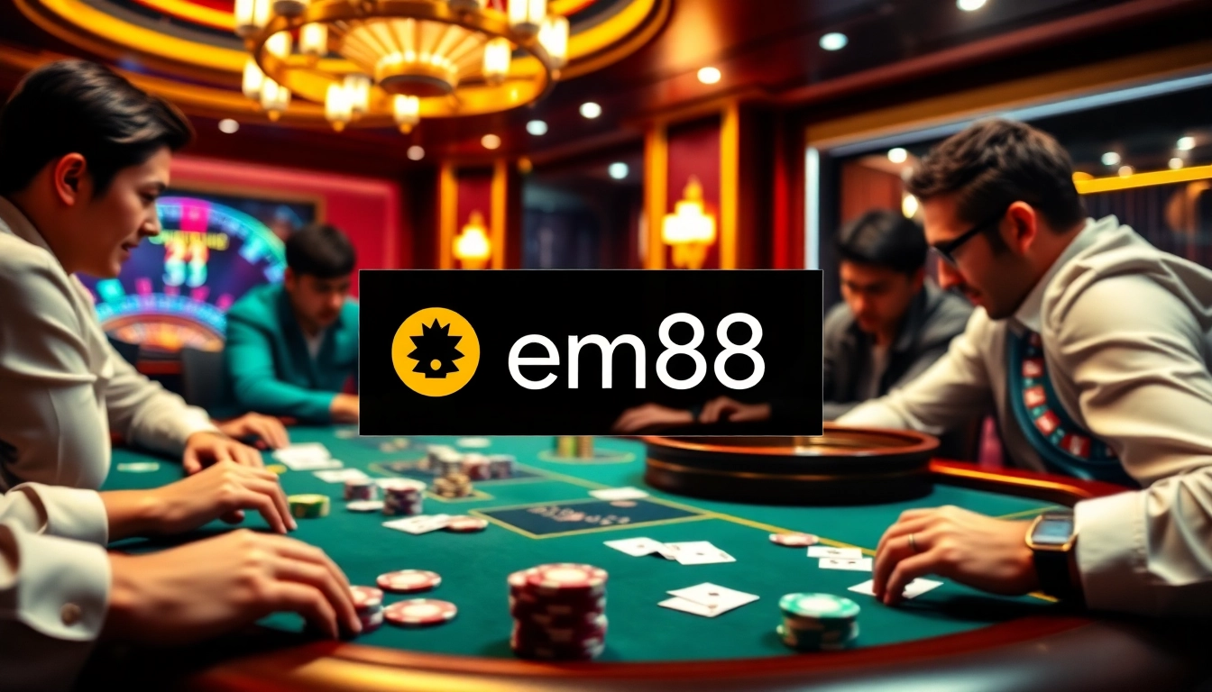Experience high-stakes gaming excitement at bem88 poker tables with colorful chips and intense atmosphere.