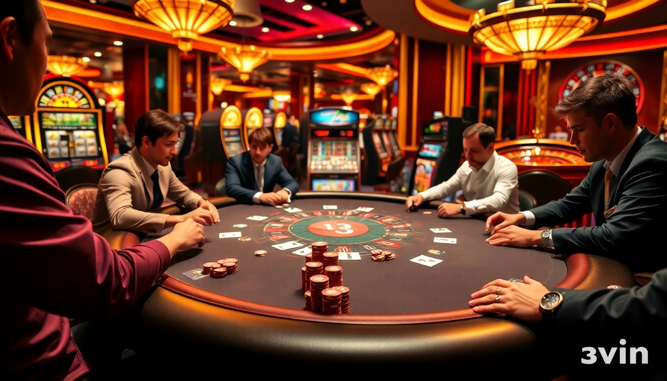 Experience the thrill of poker action at 13win's luxurious casino tables.