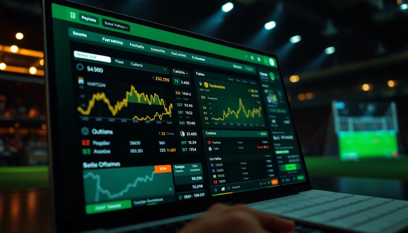 Engaging modern interface of trang cá cược bóng đá showcasing dynamic betting options.