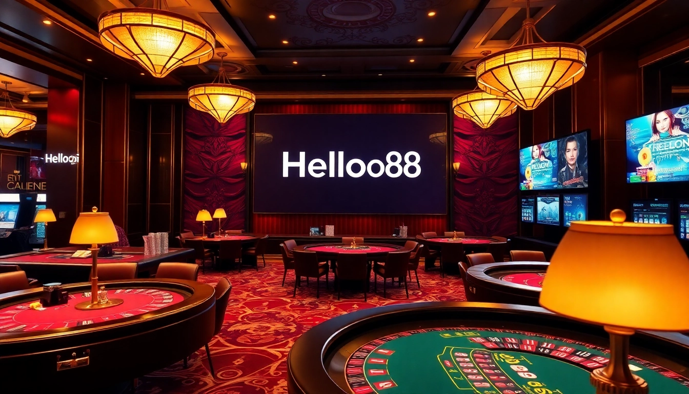 Experience thrilling online gambling at Helloo88 with vibrant casino games and luxurious settings.