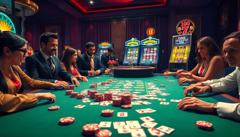 Experience thrilling gameplay at asupanjitu with vibrant casino elements like poker chips and roulette wheels.