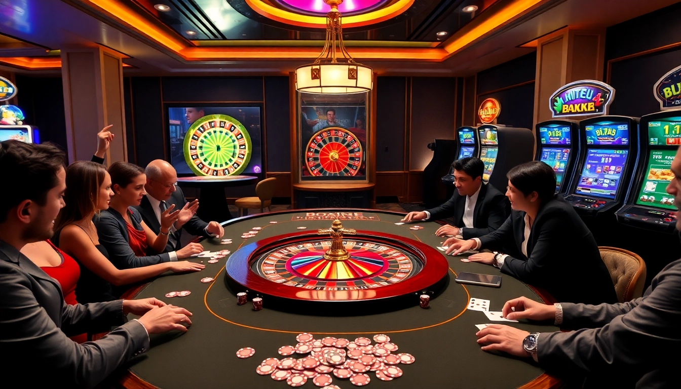 Experience the excitement of viral4d with vibrant casino tables filled with poker chips and spinning roulette.