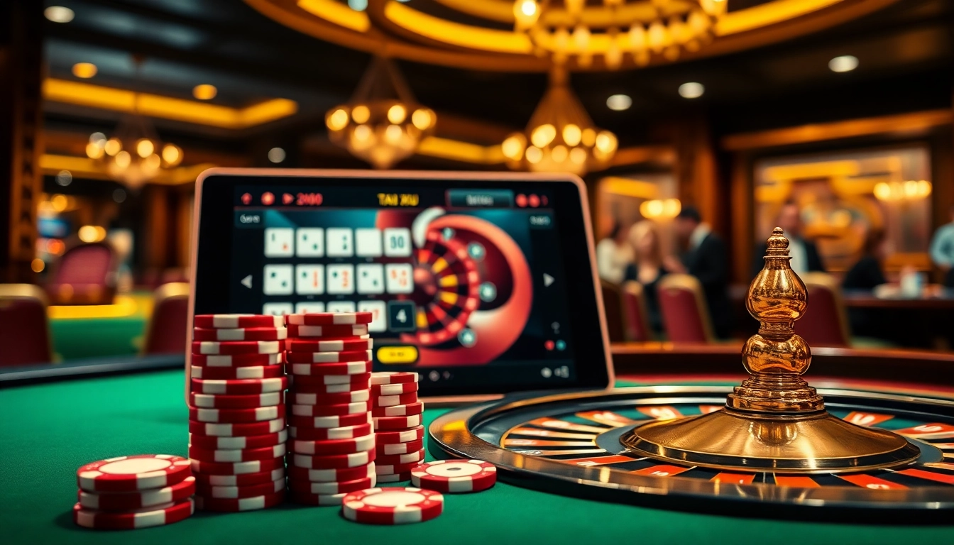 Experience the thrill of tài xỉu online with a vibrant casino scene featuring engaging gameplay.