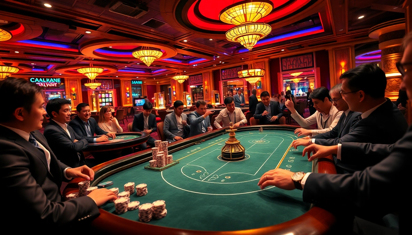 Rasakan sensasi Datuk Win saat para pemain merayakan di meja kasino mewah.